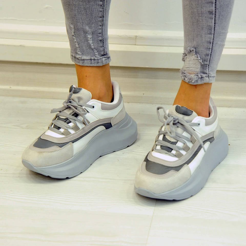 Pabuç Butik Mosca Bayan Sneakers Gri