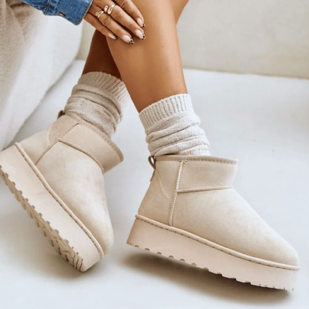 LUXEMBURG Bej Süet İçi Kürklü Bot LUXEMBURG Bej Süet İçi Kürklü Bot