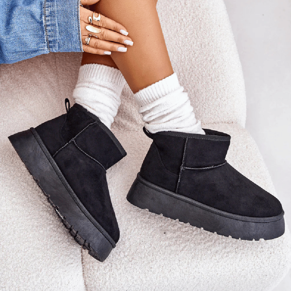 Home LUXEMBURG Siyah Süet İçi Kürklü Bot