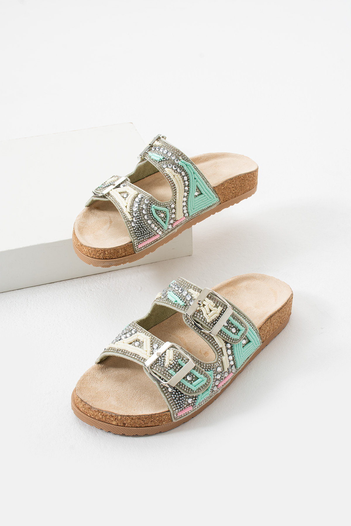 sera yeşil etnik günlük terlik sera yeşil etnik günlük terlik